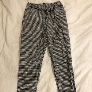 Free people gingham pants with bow